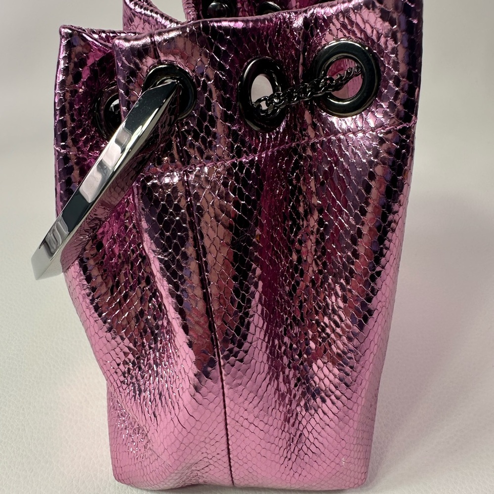 NEW JIMMY CHOO BON BON CANDY WRAP LEATHER METAL TOP HANDLE CROSSBODY NWT! - Picture 11 of 15
